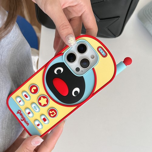 Funda blanda de goma de pingüino 3D dibujos animados para teléfono iPhone 16 Pro Max 15 14 13 12 - Imagen 4 de 12