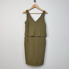 Lauren Ralph Lauren Women’s Dress Shift Utility Green Pockets Size Medium Petite