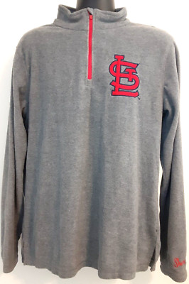 St Louis Cardinals Jacket Mens Size XL 1/4 Zip Charcoal Heather Grey
