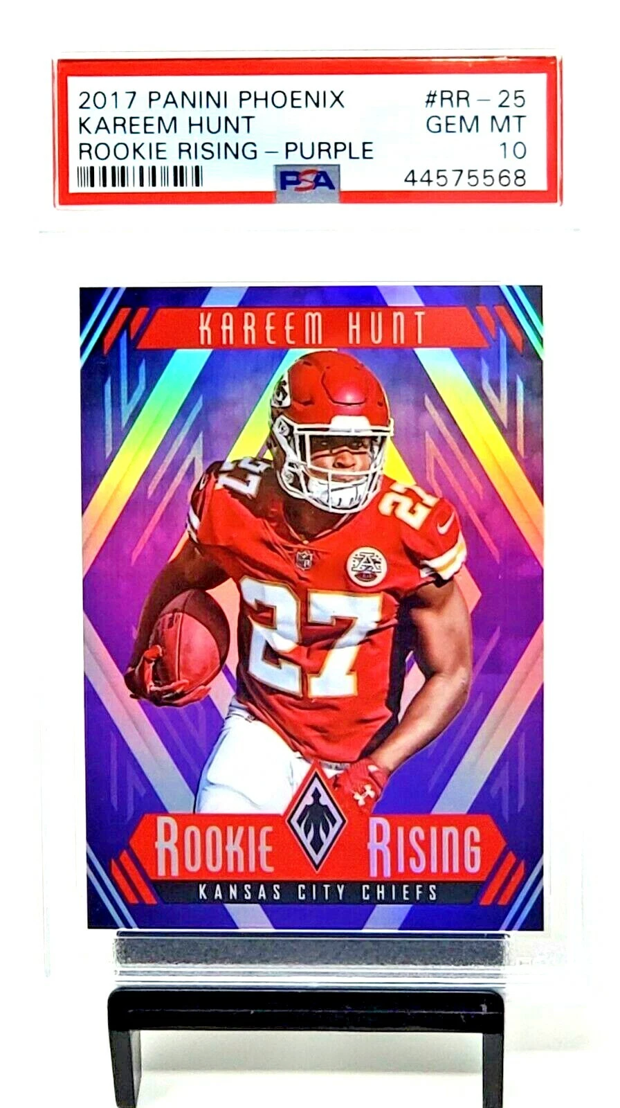 Kareem Hunt Panini Phoenix Rookie Rising #RR25 Purple