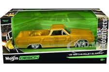 1965 CHEVROLET EL CAMINO LOWRIDER GOLD METALLIC 1/25 DIECAST CAR BY MAISTO 32543