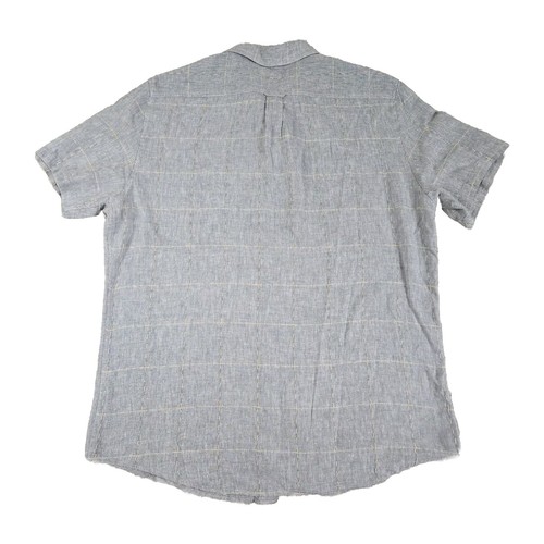 Boca Classics Linen Blend Shirt Mens XL Gray Blue Button Up Beach Normcore - Picture 2 of 8
