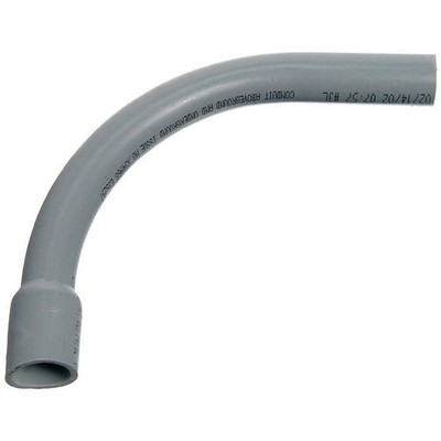 Carlon UA9AFB-CTN Elbow, 90 deg Angle, 1 in Bell End, PVC, Gray, 1/PK