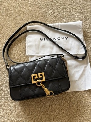 Givenchy Black Small Women's Crossbody Bag Gold Hardware Lock 