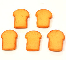 100 Dollhouse Miniature Bread Slices Doll Mini Bakery Food Set Toast Wholesale
