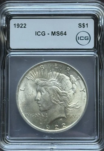 1922 Peace Silver Dollar MS64 ICG