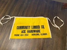 Vintage Nail Apron 2 Pocket Ace Hardware Highland Illinois