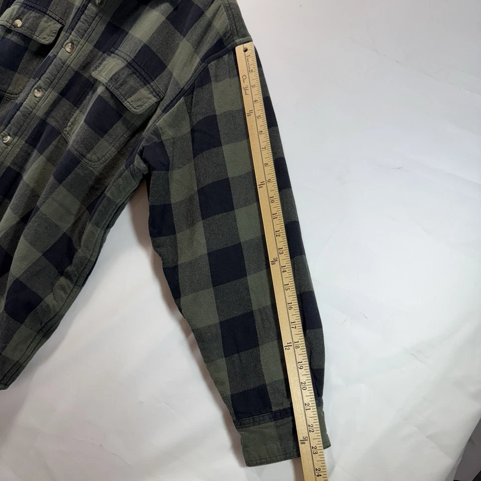 Camisa grande con botones Red Head verde búfalo franela a cuadros polar sherpa chamarra Foto 3 de 4