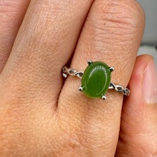 925 Sterling Silver Ring 8x6mm Green Natural Emerald Gemstone Jewelry Christmas