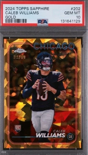 2024 Topps Chrome Rookies Caleb Williams Gold Refractor /50 RC PSA 10 SSP