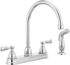 Elmhurst Chrome Two-Handle Kitchen Faucet with Spray Deck-Mount