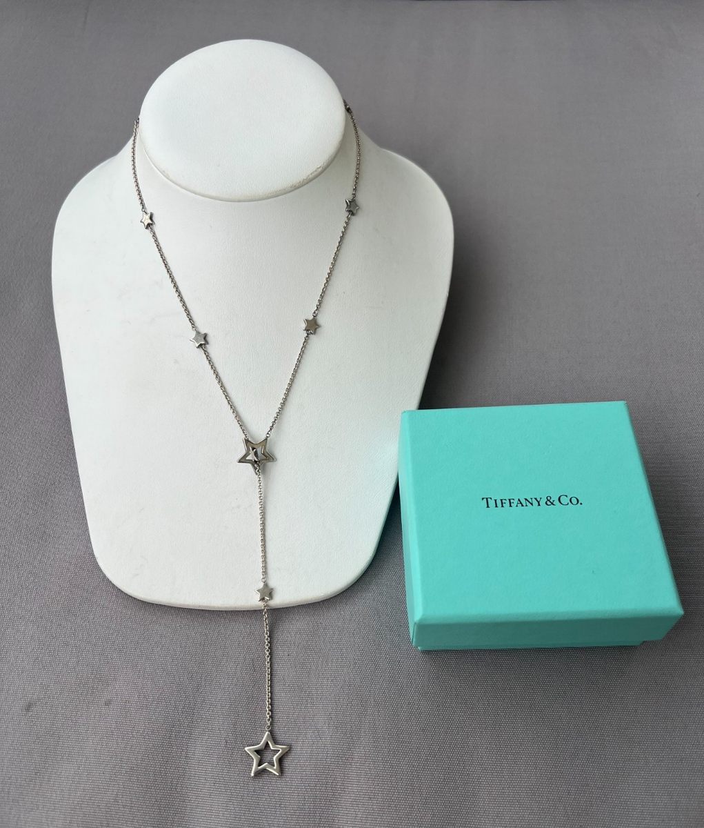 Tiffany & Co. Sterling Silver Star Lariat Necklace 19