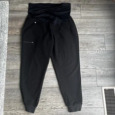 FIGS Zamora Maternity Jogger Scrub Pants Black Size XL