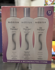 BioSilk Silk Therapy System Shampoo/Conditioner/Leave-In 12 fl oz Paraben-Free