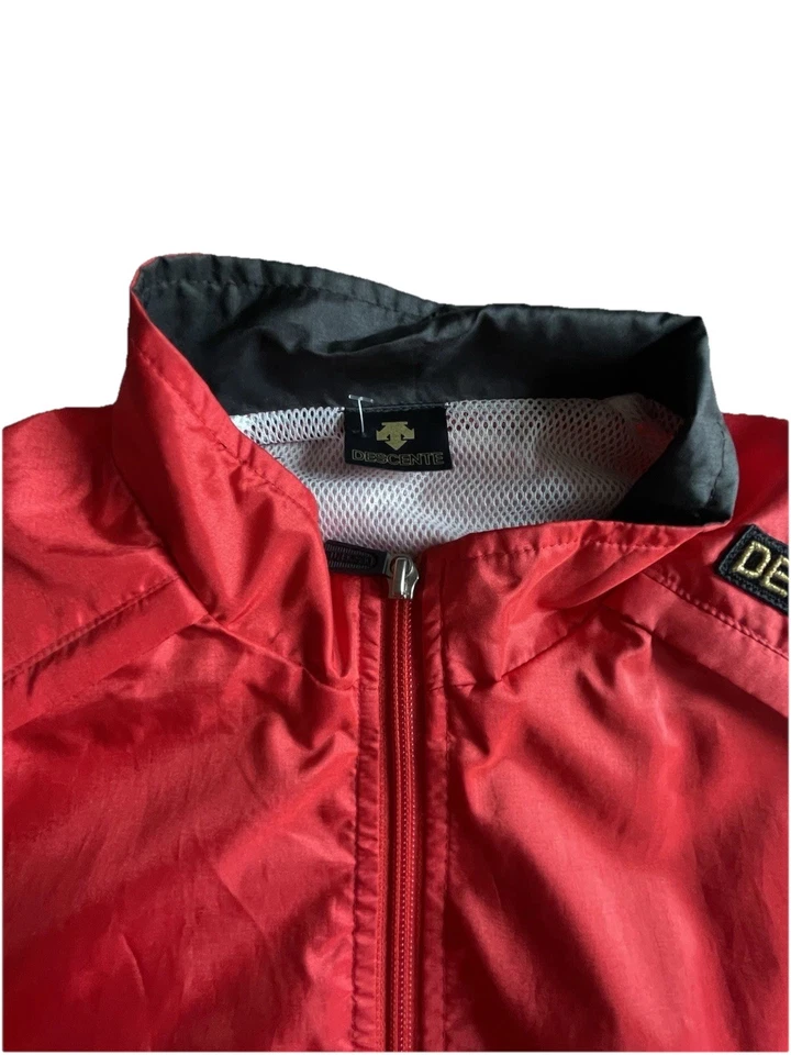 Vintage Descente Men's Red Wind Breaker Jacket Size Large EUC CY-4938ЕH - Image 3 of 4