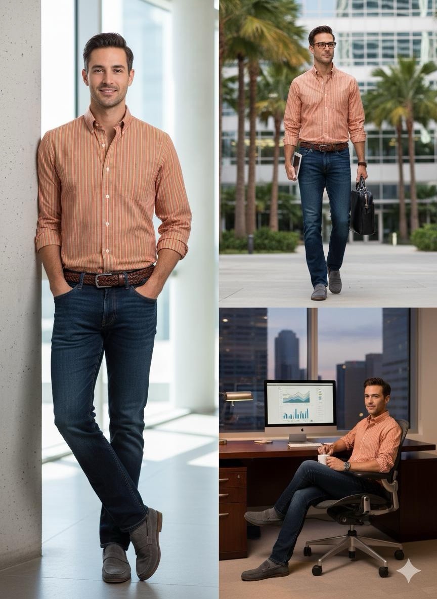 Ralph Lauren Regent Fit 100% Cotton Orange Multi Long Sleeves Men’s Shirt thumbnail 8