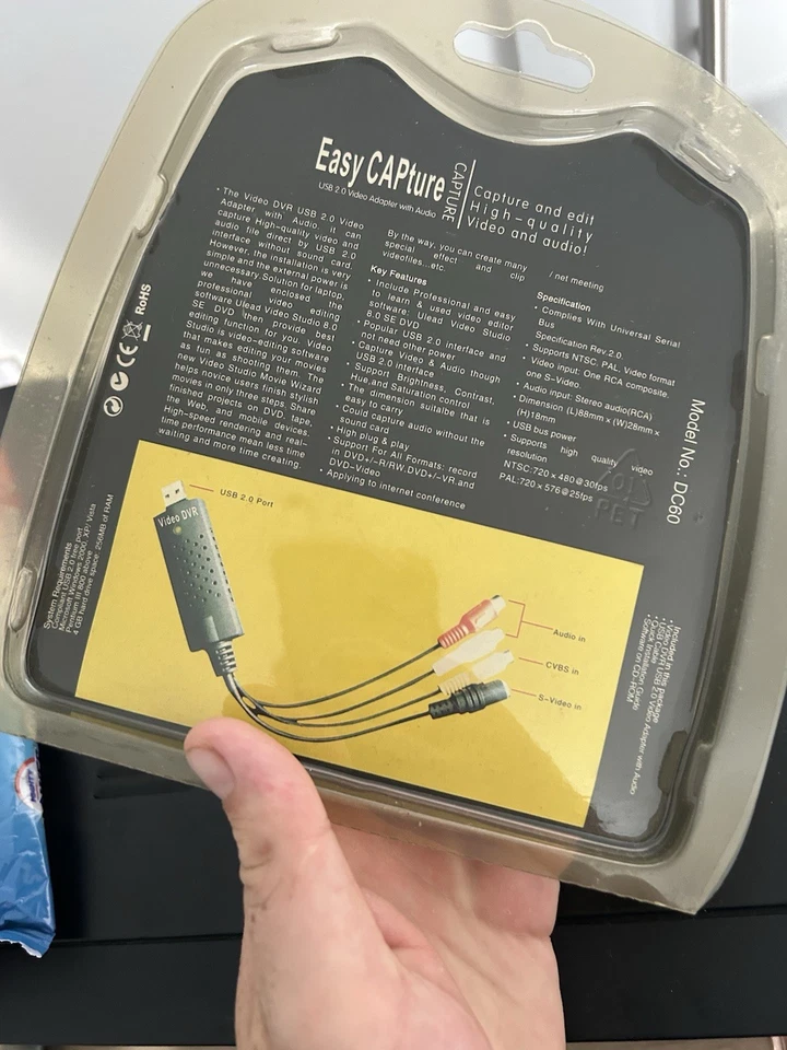 Easier CAP USB 2.0 Video Capture TV DVD VHS DVR Recorder Adapter - Image 3 of 3