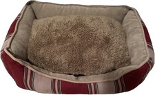 BOOTS BARKLEY SMALL PLUSH PET BED DOG CAT PUPPY CUDDLE COMFY SOFT RED BURGUNDY