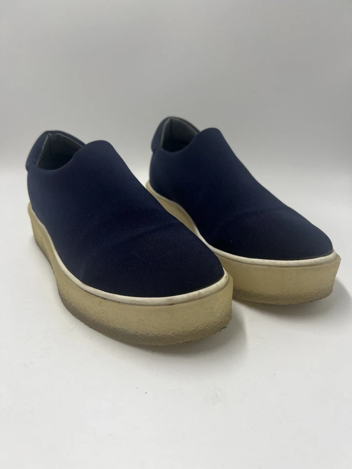 Eos Made In Portugal Sz 42 Blue Knit Neoprene Slip On Platform Sole Shoes - image 2 of 4
