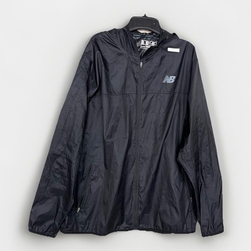 New Balance Windbreaker Jacket Women’s 2X Black Full Zip Soft Shell Reflective - Picture 1 of 5