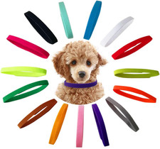 15 Pack Puppy ID Collars Adjustable Soft Whelping Bands for Newborn Pets Cats