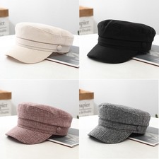 Young Student Octagonal Cap Solid Color Flat Women's Hat Spring Linen Hat