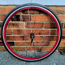 Superstar Components THREEZERO 700C Rear Road Clincher Wheel Red Rim Brake Tyre