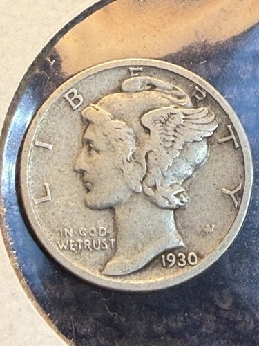 1930-S 10c Mercury Liberty Head Silver Dime VF