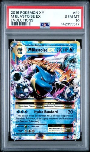 2016 POKEMON XY EVOLUTIONS #22 M BLASTOISE EX PSA 10