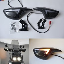 for Scooter Chuma Tank 200 Carbon Fiber Look Handlebar Protective Cover w/ Light