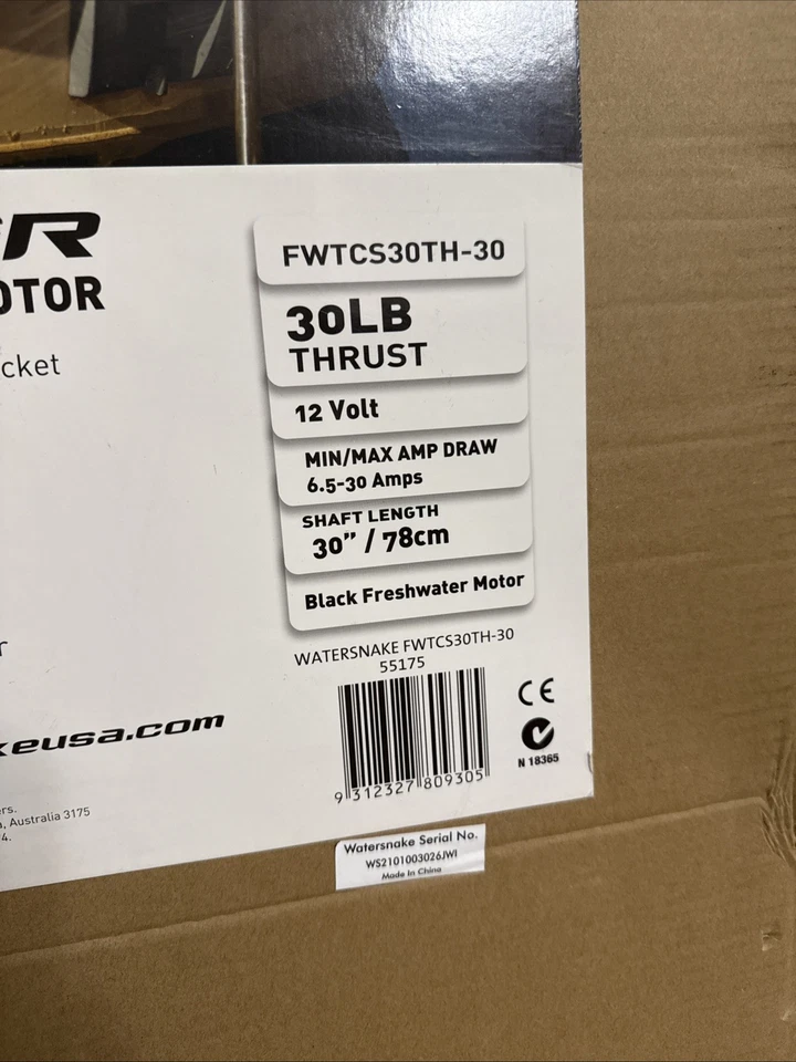 Watersnake Tracer Transom Mount Trolling Freshwater Motor 30-Pound Thrust 12v - Image 3 of 4