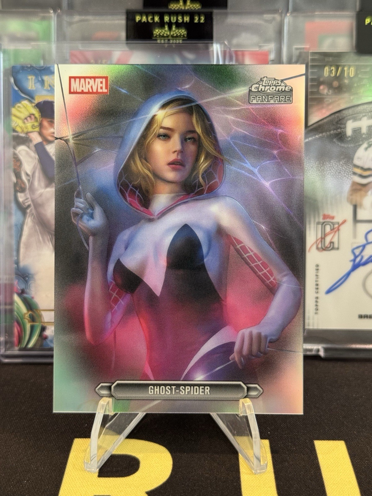 2026 Topps Chrome Marvel Comics Ghost Spider Gwen Fanfare Insert #FF-17