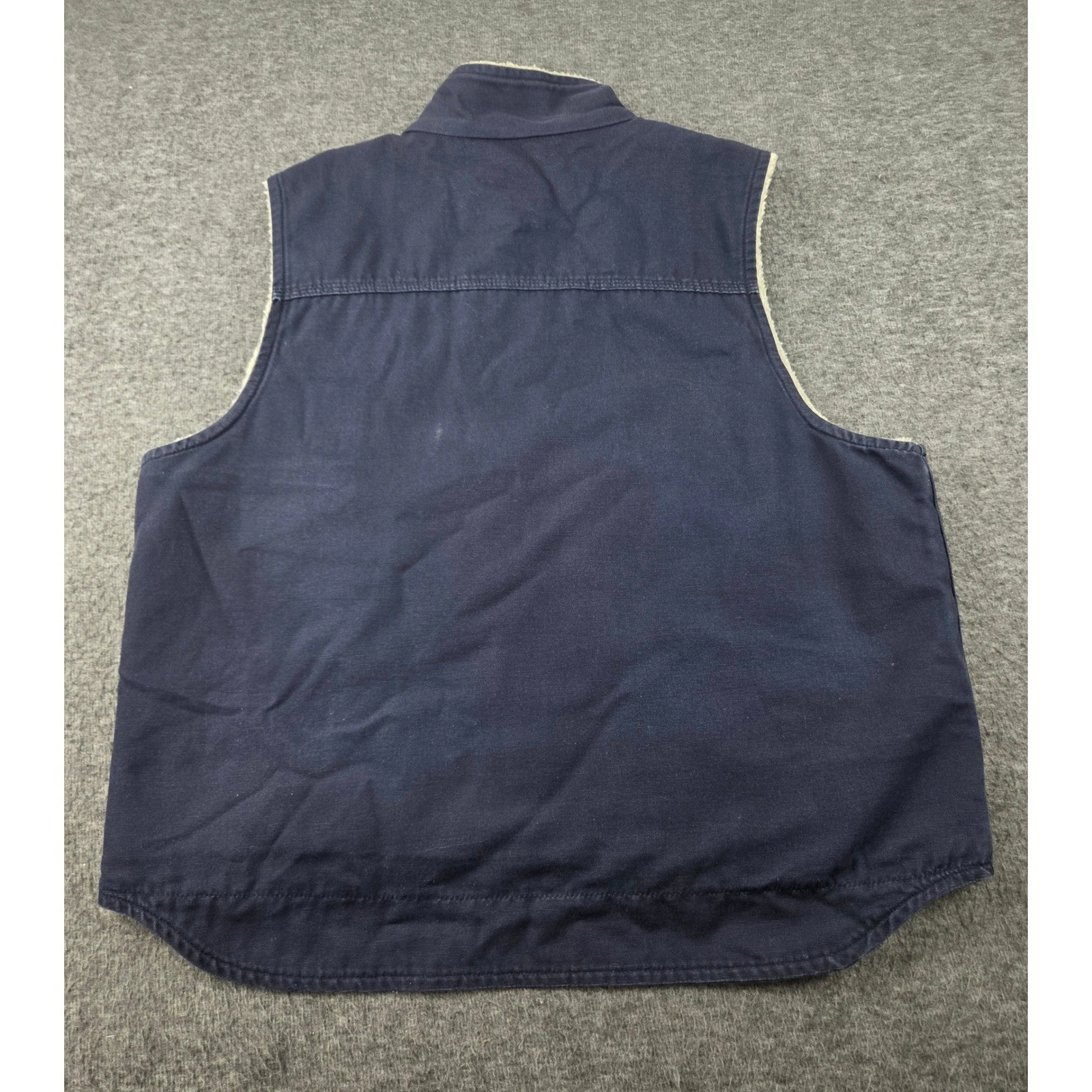 Carhartt Vest Mens XL Navy Blue FR Flame Resistant Sherpa Lined Duck CAT 4 image 2