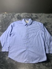 Tommy Hilfiger Men’s Dress Shirt 17.5 34/35 Light Blue Cotton Button Down