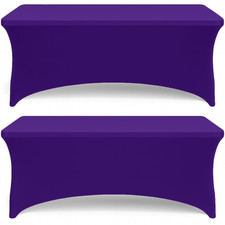 Purple Spandex Table Covers 6ft 2 Pack Elegant Durable Stretchy 6ft Table Cover