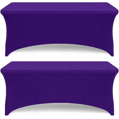 Purple Spandex Table Covers 6ft 2 Pack Elegant Durable Stretchy 6ft Table Cover