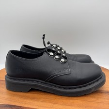 Dr. Martens Leather Platform Shoes Womens 8 Black Air Wair 1461 HDW