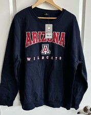 New 2XL Men's Colosseum Navy Blue Arizona Wildcats Crew Neck Sweatshirt
