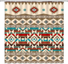 Aztec Shower Curtain Southwestern Retro Navajo Native American Abstract Geometri