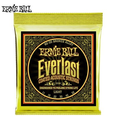 Ernie Ball 2558 Everlast Coated 80/20 Bronze Acoustic Guitar Strings 11-52 Light