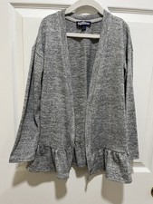 Freshman Girls Gray Open Front Cardigan , Size S 7 