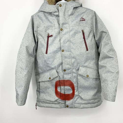 LL Bean Kids Size Large 14 16 Jacket Coat Winter Snow Parka Gray Hood Boys Girls - Picture 3 of 11