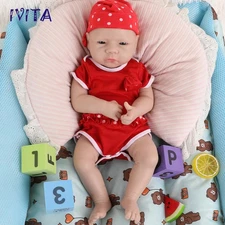 IVITA 18'' Floppy Silicone Reborn Baby Girl Vivid Soft Silicone Baby Doll