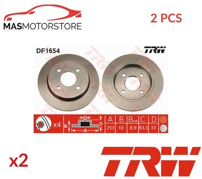 BREMSSCHEIBEN SATZ PAAR TRW DF1654 2PCS A FÜR FORD AUSTRALIA FOCUS,FIESTA