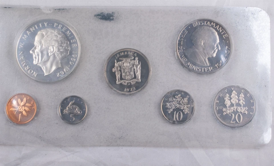 1973 Jamaica 9 Coin Silver Proof Set 1.2336 oz ASW in $5 coin - Image 2 of 4