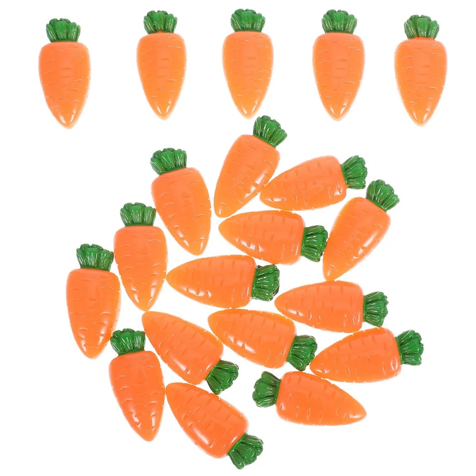 20 Pcs Resin Decoration Flat Back Carrots Easter Embellishments for Crafts - Image 2 of 4