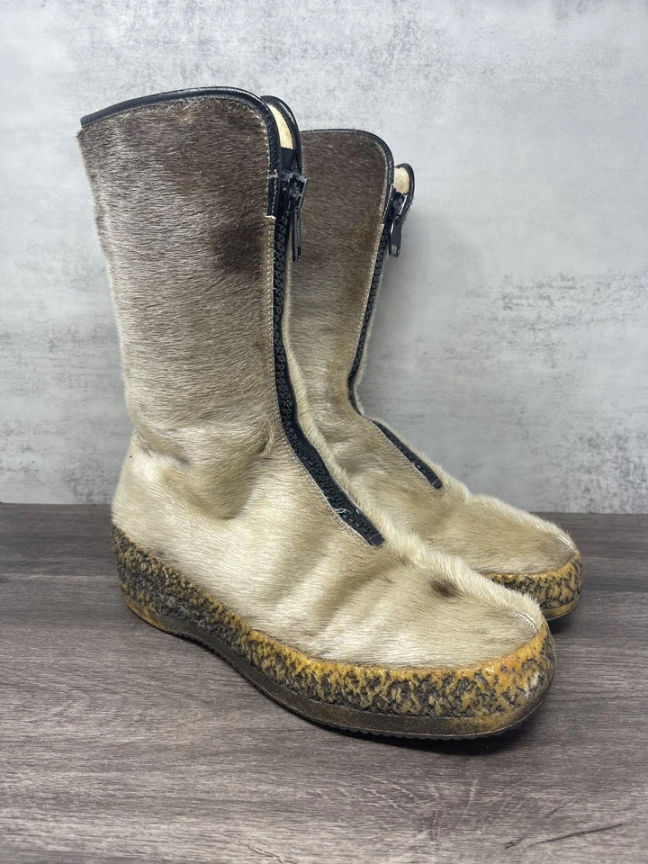 Botas PAJAR para mujer 8 sellos de piel sintética vintage cremallera alta cálida Foto 4 de 4