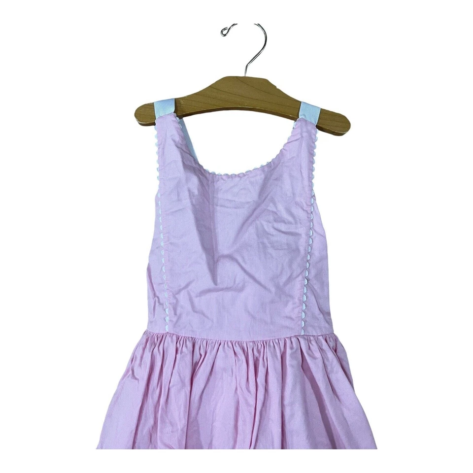 Bella Bliss 粉色连衣裙女孩 10 码蝴蝶结棉质衬里 — 第 3/4 张图片