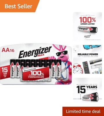 Energizer MAX AA Batteries (16 Pack), Double a Alkaline Batteries
