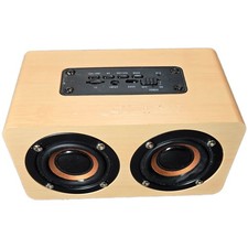 Vintage Style Portable Bluetooth Speaker Dual Driver TF Aux Input Works Flaw